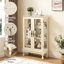 Vitrine à 2 portes avec dossier en miroir et rangement réglable - idéale pour l'organisation à domicile La poignée rétro éclairée ajoute un charme classique à-127306626