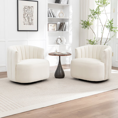 Stanford Upholstered Swivel Barrel Chair