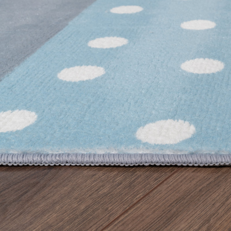 Sofren No Pattern And Not Solid Colour Area Rug, Round 160cm, Blue
