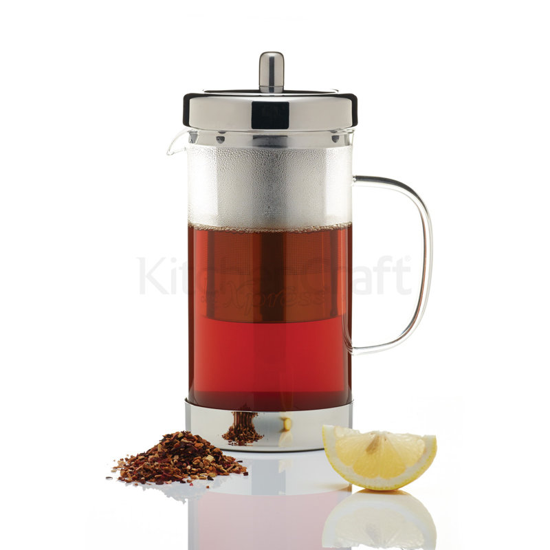 Le'Xpress Stainless Steel and Glass Infuser Teapot