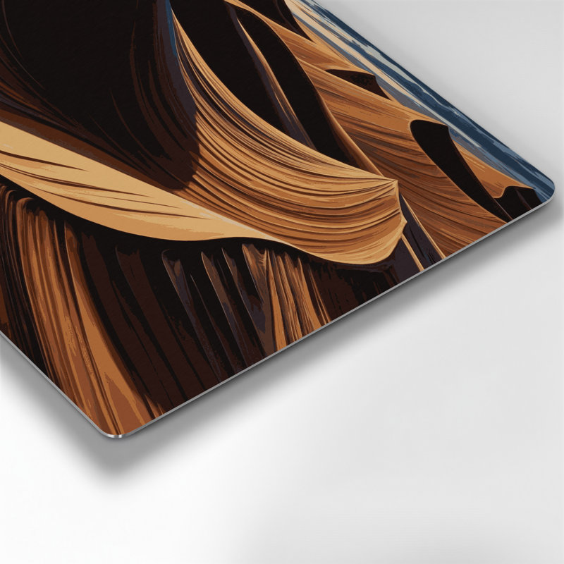 DiagonalStripes Sand Dark Brown Brown Metal Wall Art, 32" H x 32" W