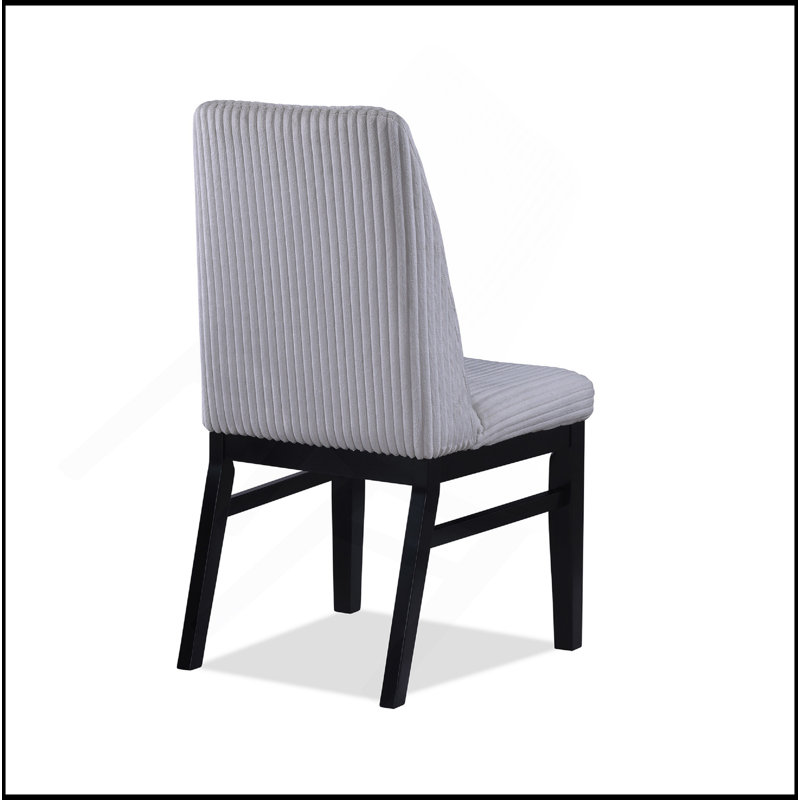 Chaise d'appoint rembourrée en tissu texturé 2pc, Gris clair