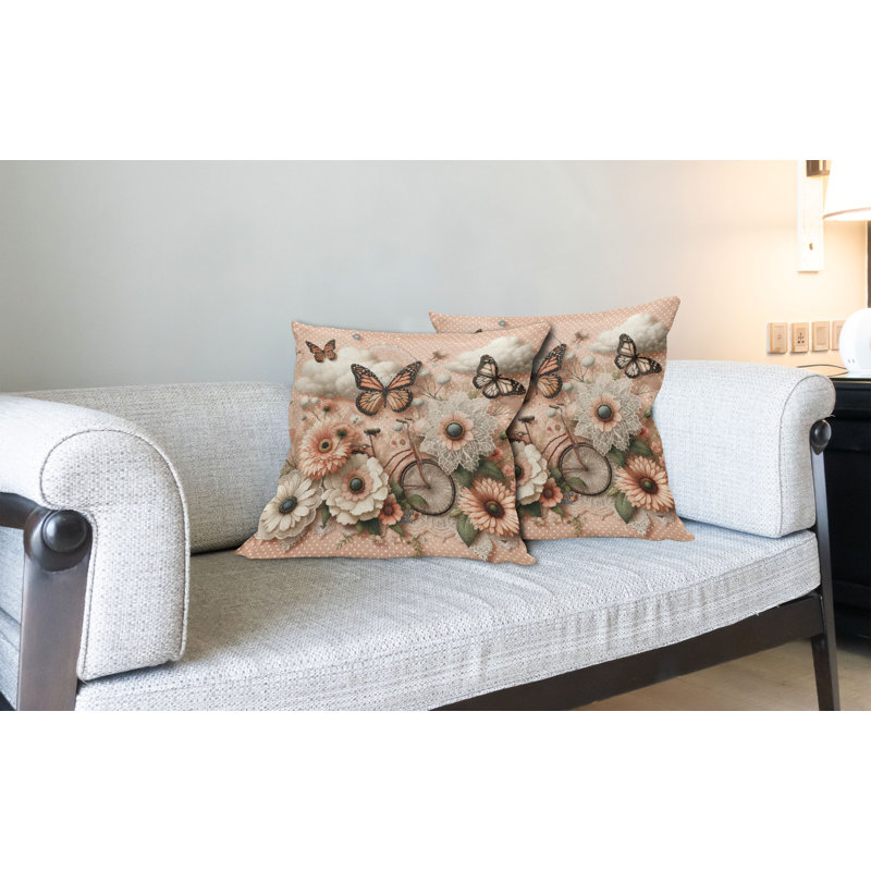 Ensemble de 2 housses de coussin Ambesonne Floral Eucalyptus, Carré, H 20 po x l 20 po
