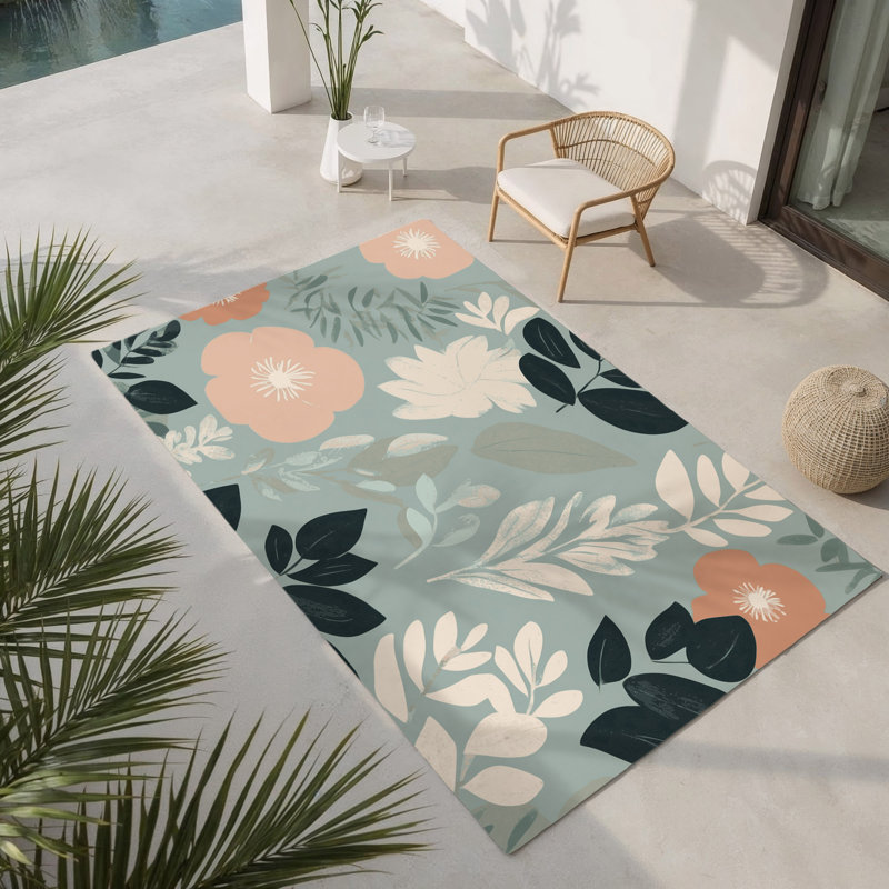 Petal Horizon Indoor And Outdoor Area Rug, Rectangle 1'6" x 2'6"