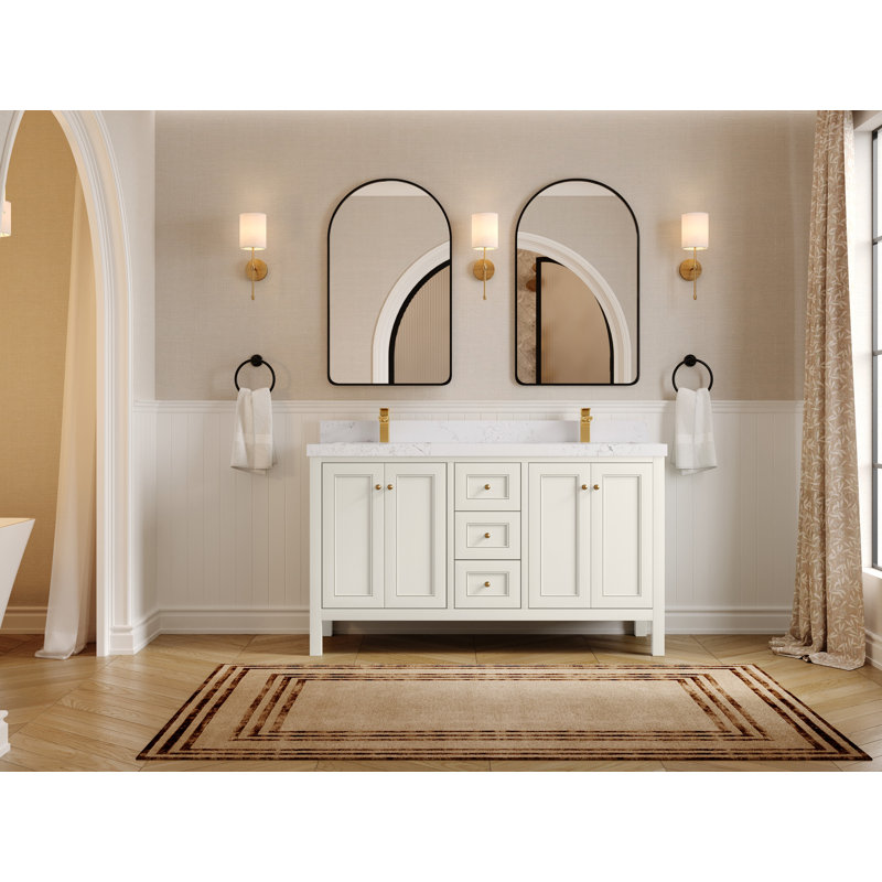 Nashville X P 22 po D Meuble-lavabo double avec 2 po Quartz, Albâtre, Empira