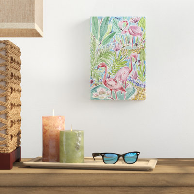 «Flamingo Paradise I», peinture sur toile