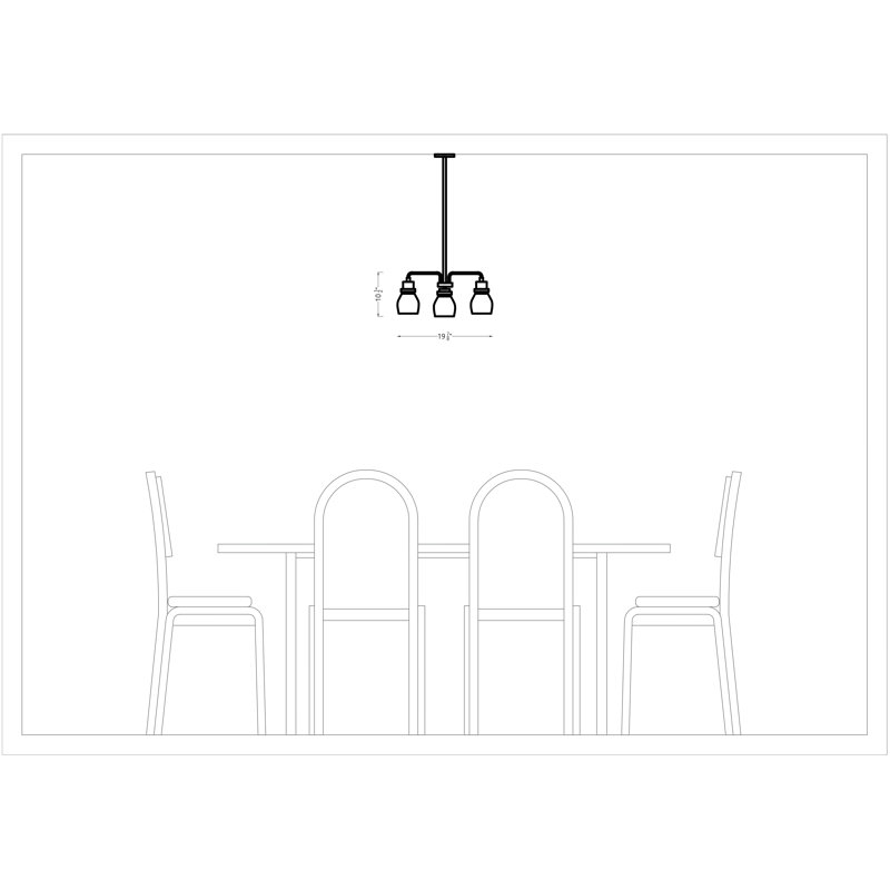Lustre Belton 3 lumières, Bronze