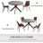 Gitty 45.67'' Round Dining Table Set, Steel Legs, For Leisure Coffee, Save Space (1 Table 2 Chairs)-397893984