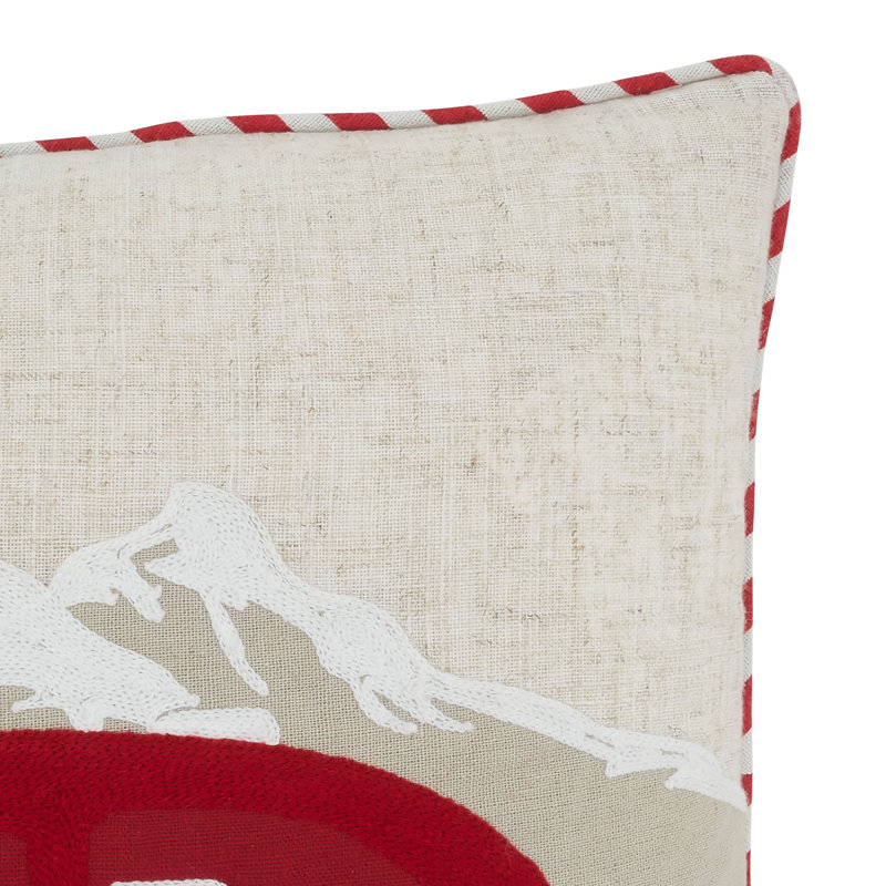 Multicolor Santa Truck and Trailer Rectangular Holiday Throw Pillow