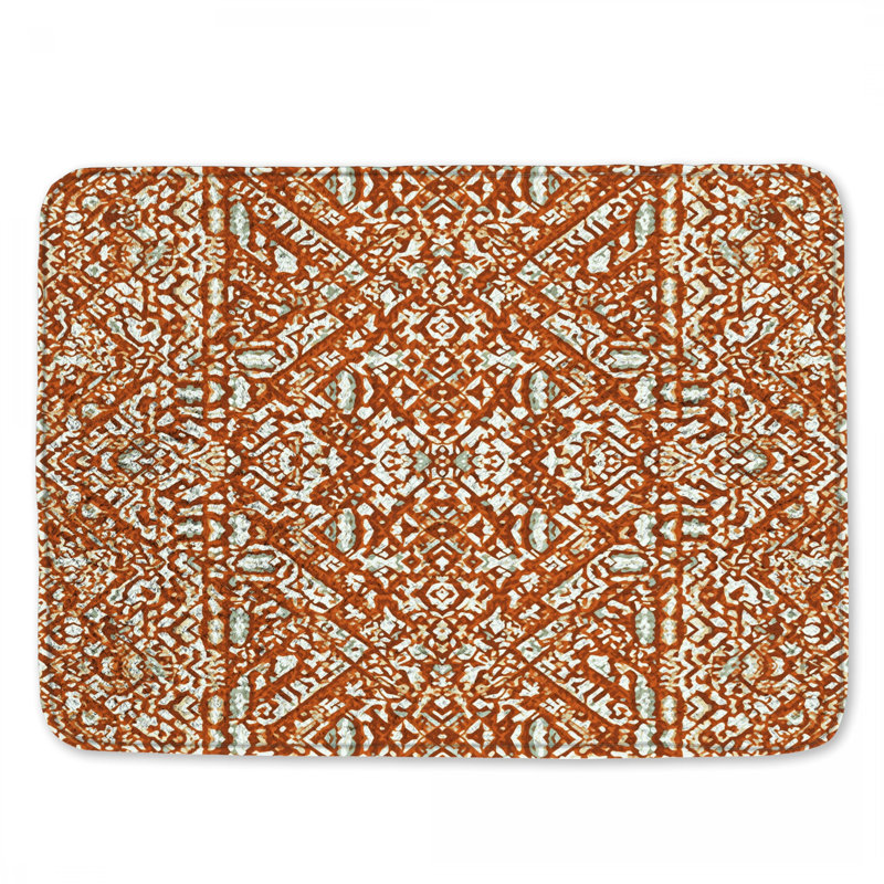 Tapis de bain à motif géométrique complexe, L 34 po x L 21 po