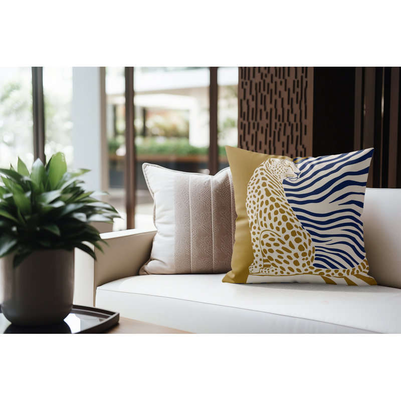 Coussin intérieur en faux suède Damisa, Minuit royal, 16 po x 16 po