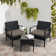 Ensemble de table bistro en rotin pour 2 personnes avec table et coussins