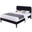 Lit plateforme rembourré en velours amélioré avec tête de lit réglable, conception renforcée et silencieuse, aucun sommier tapissier requis, support de lattes en bois robuste, assemblage facile-612254659-618794013
