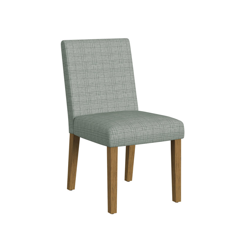 Chaise de salle à manger Prit, Motif quadrillé miniature sauge