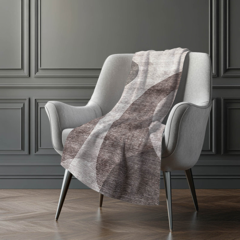 Jeté art déco Addison Sherpa ASB657 lavable à la machine, Moka
