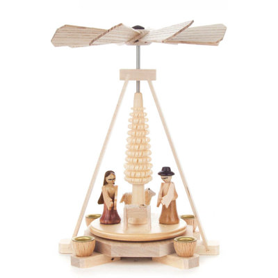 Mini pyramide crèche en bois naturel dregeno