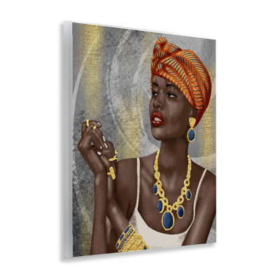 Femme avec bijoux scintillants, art mural, par Marcus Prime