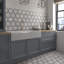 Classico Bardiglio Hex Dimension 7" x 8" Porcelain Patterned Wall & Floor Tile-346242628