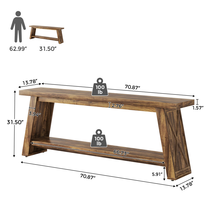 Gracie Oaks 70.87-inch Console Table For Entyrway, Hallway, Entrance ...