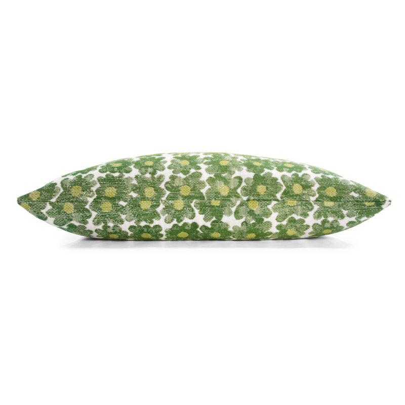 Daisy Performance Square Pillow Cover & Insert, Avocado, Square 18"