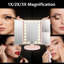 Miroir de maquillage lumineux avec grossissement 2X 3X 10X, contrôle tactile, conception à trois volets, double alimentation, 21 lumières DEL pour une application de maquillage précise-268408664