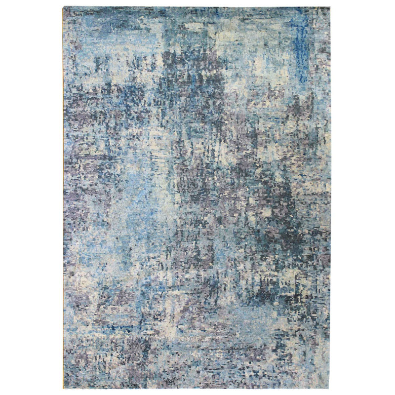 Abstract Area Rug in Gray/Blue