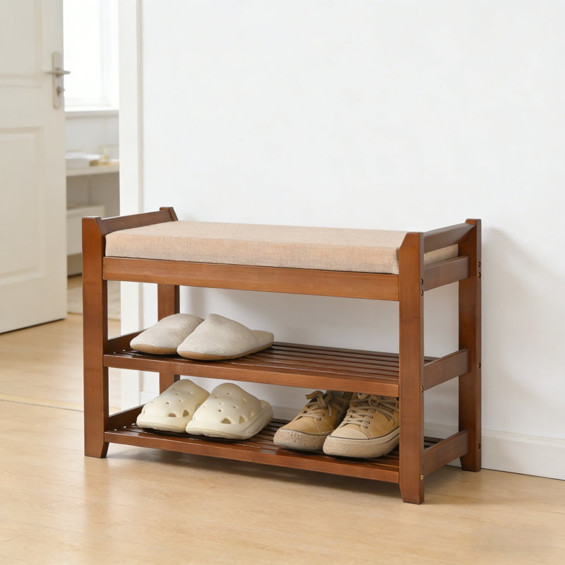 Entryway Storage Bench With Cushion