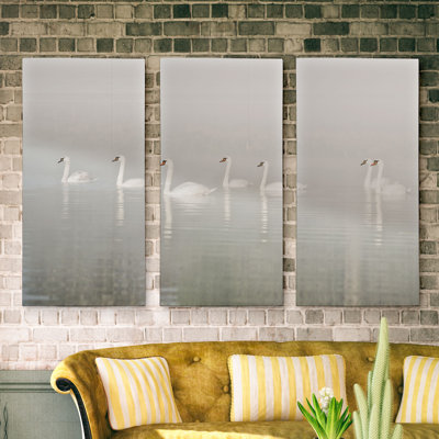 «Seven Swans», ensemble de 3 reproductions de photos sur toiles