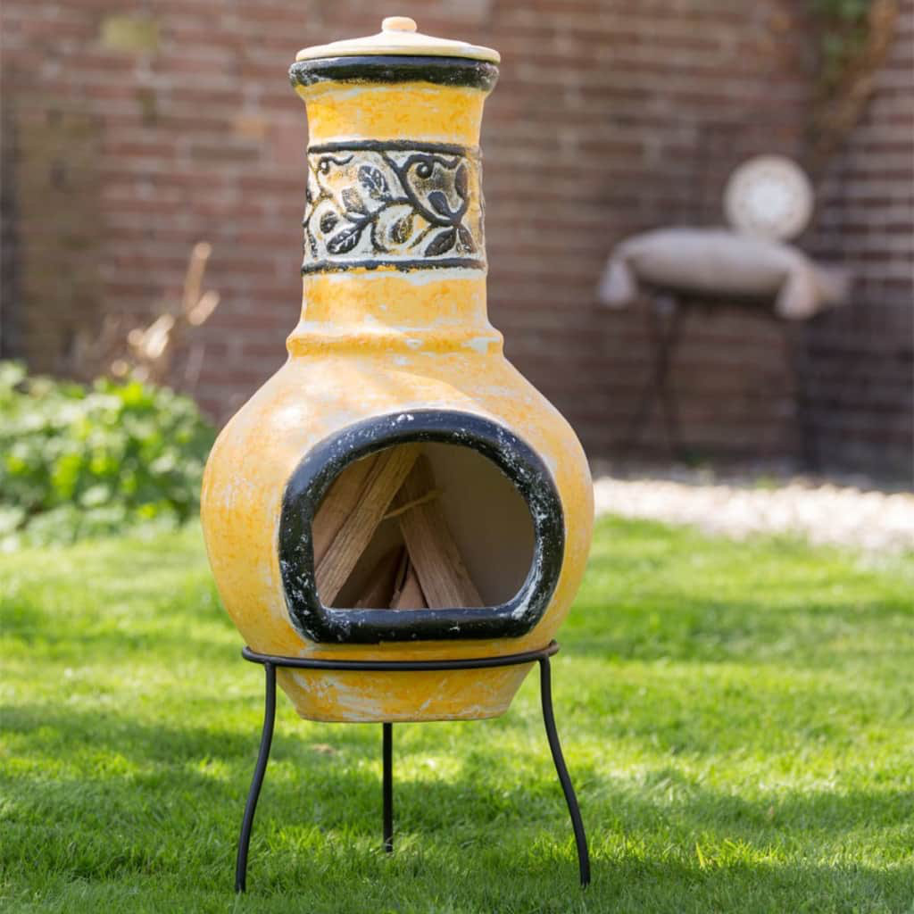 Symple Stuff RedFire Fireplace Soledad Clay Black/Yellow | Wayfair.co.uk