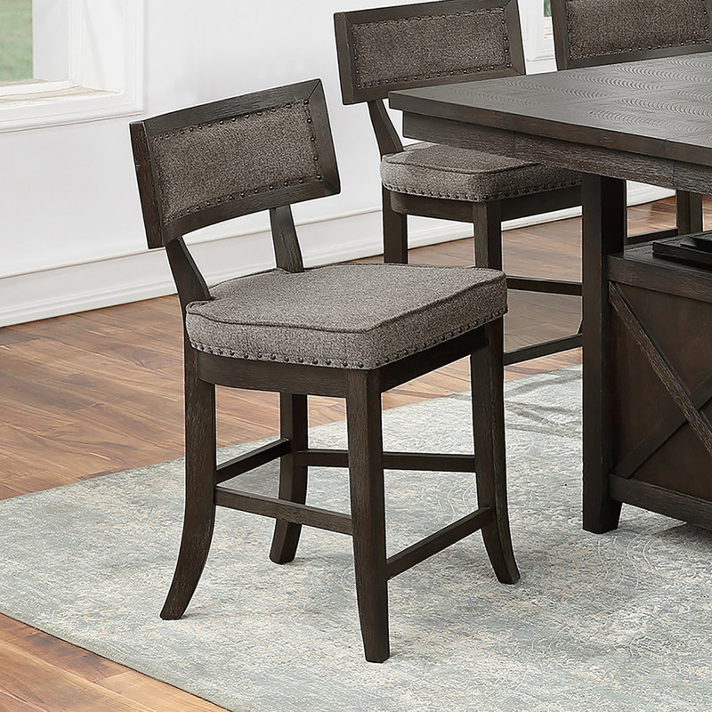 Ensemble de 2 chaises hautes de salle à manger avec coussin en tissu d'ameublement