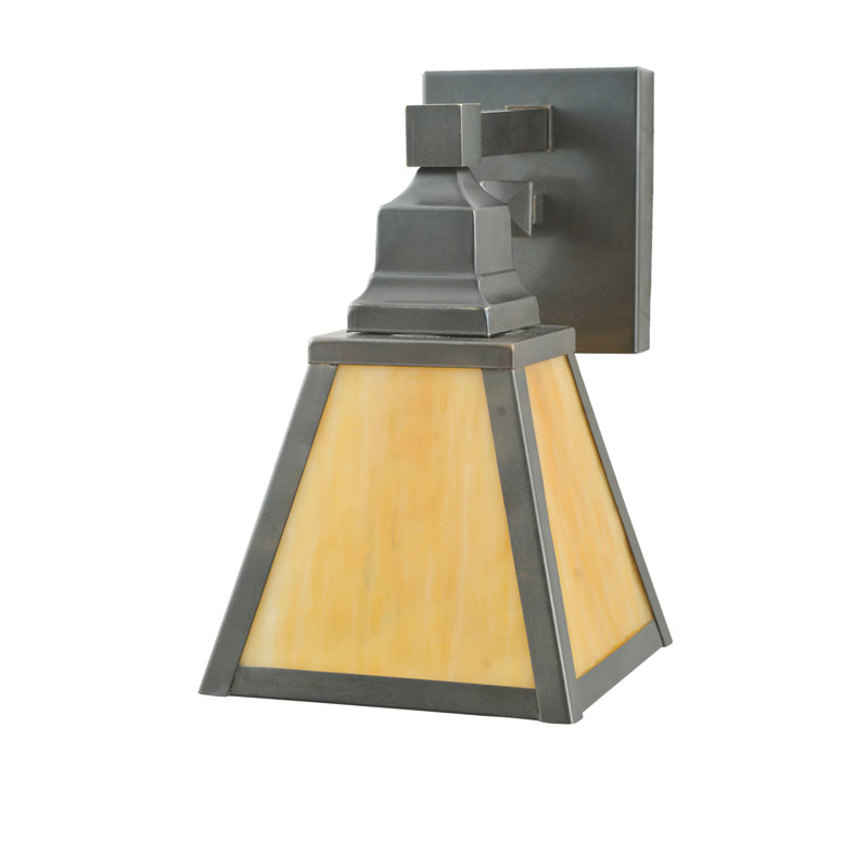 Mission Bronze 6.5" Dimmable Wall Sconce with Art Glass
