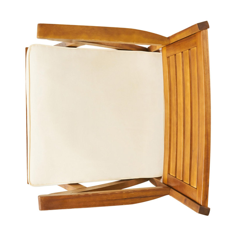 Ensemble repas d'extérieur en bois 7 pièces avec coussins Hermosa