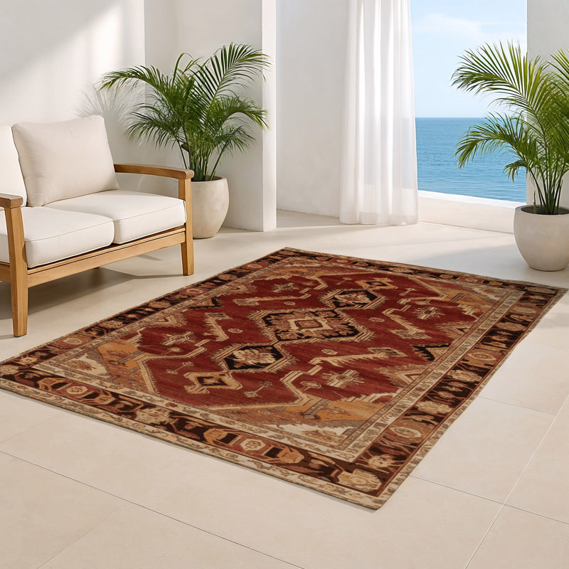 Tapis d'intérieur et d'extérieur brun Persian, Rectangulaire 2 pi x 3 pi