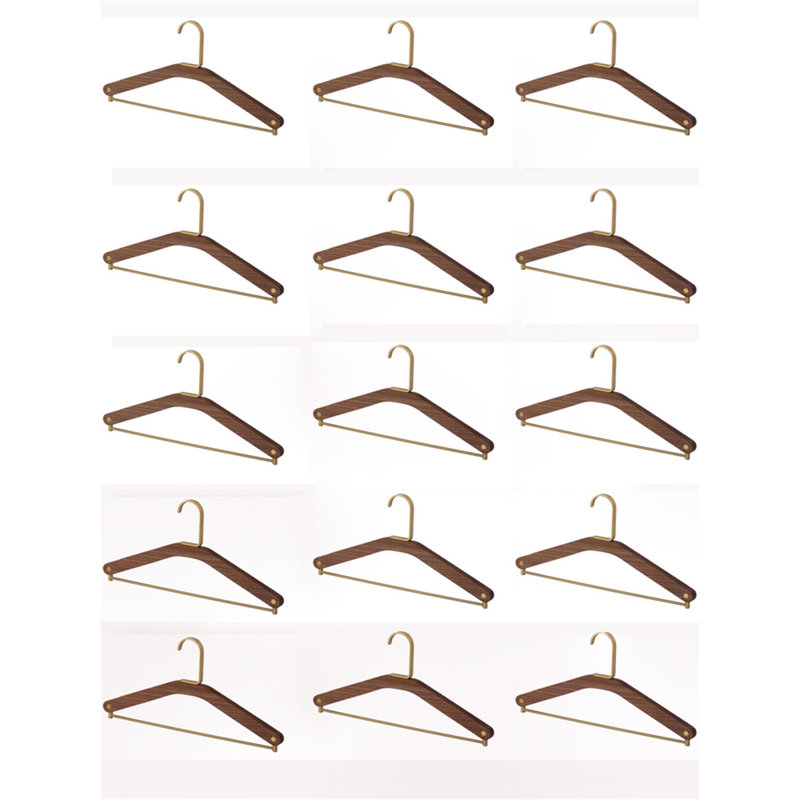 Solid Wood and Brass Clothes Hanger, 10