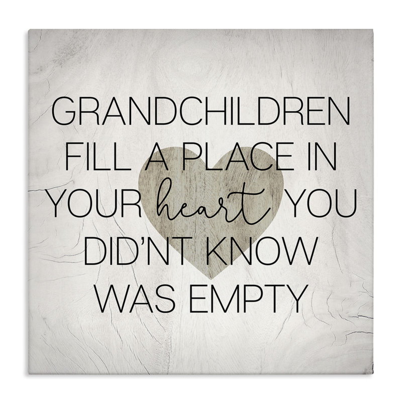 «Heartwarming Grandchildren Quote Rustic Country Heart Symbole» par Daphne Polselli - impression, H 17 po x l 17 po