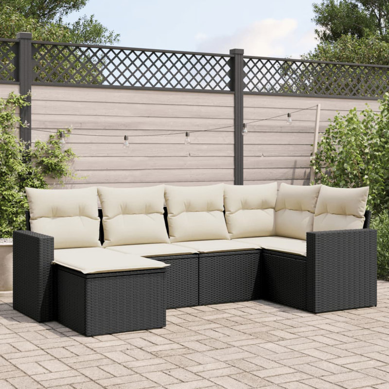 Vidaxl Garden Sofa Set Black, Cream White
