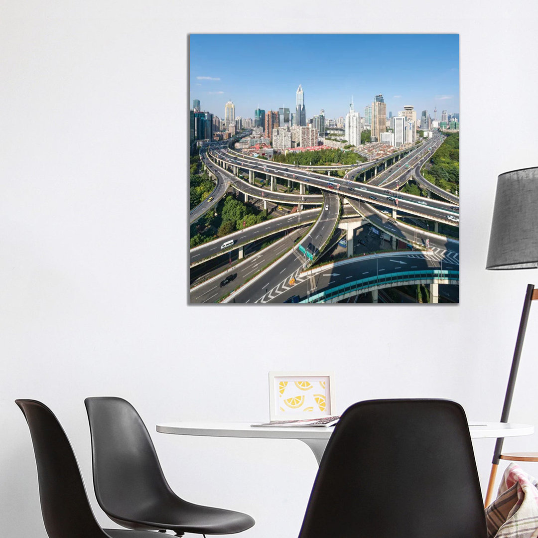 Intersection Road, Shanghai, China by Jan Becke - Wrapped Canvas Print