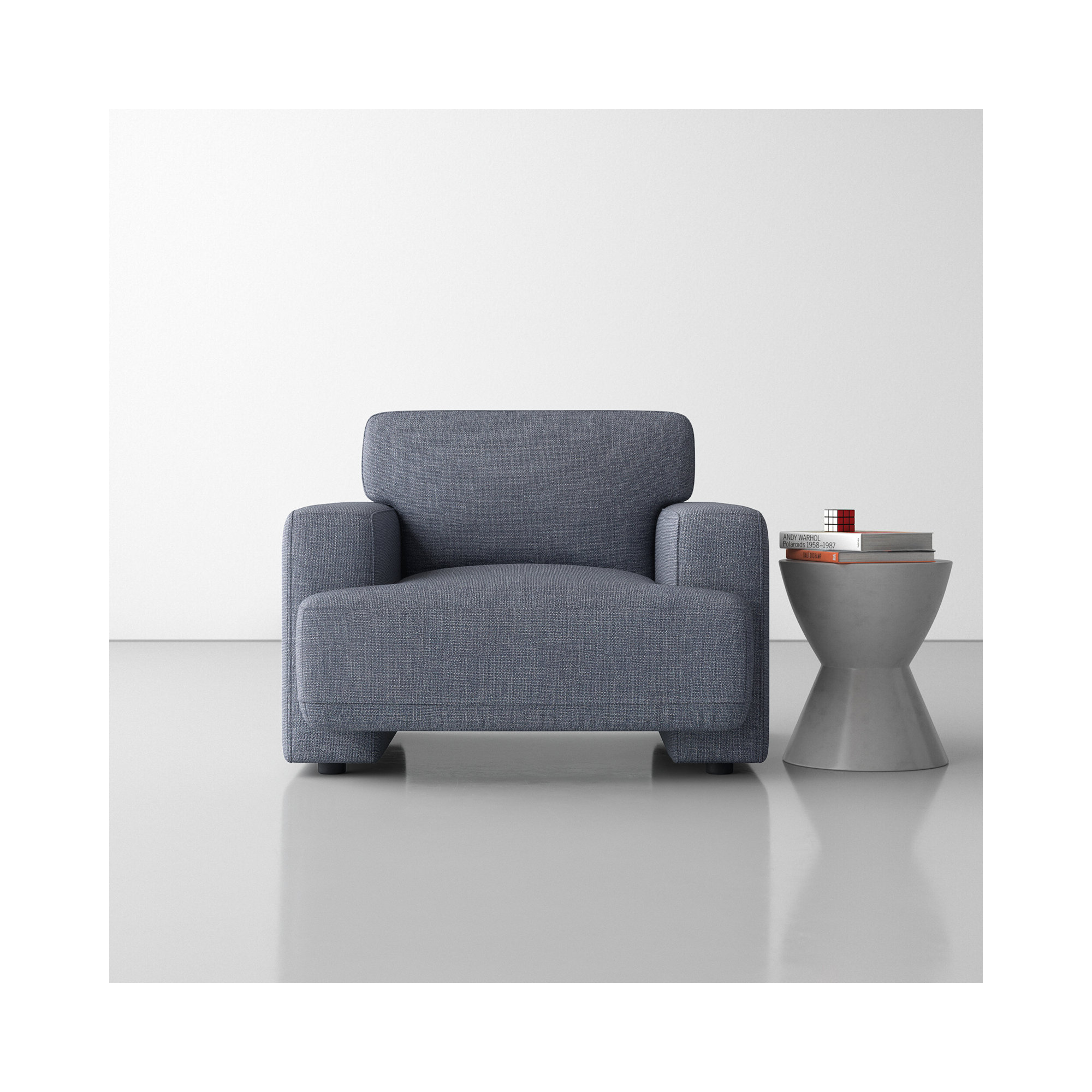 Ives 42'' Oversized Upholstered Armchair, Luna Charcoal