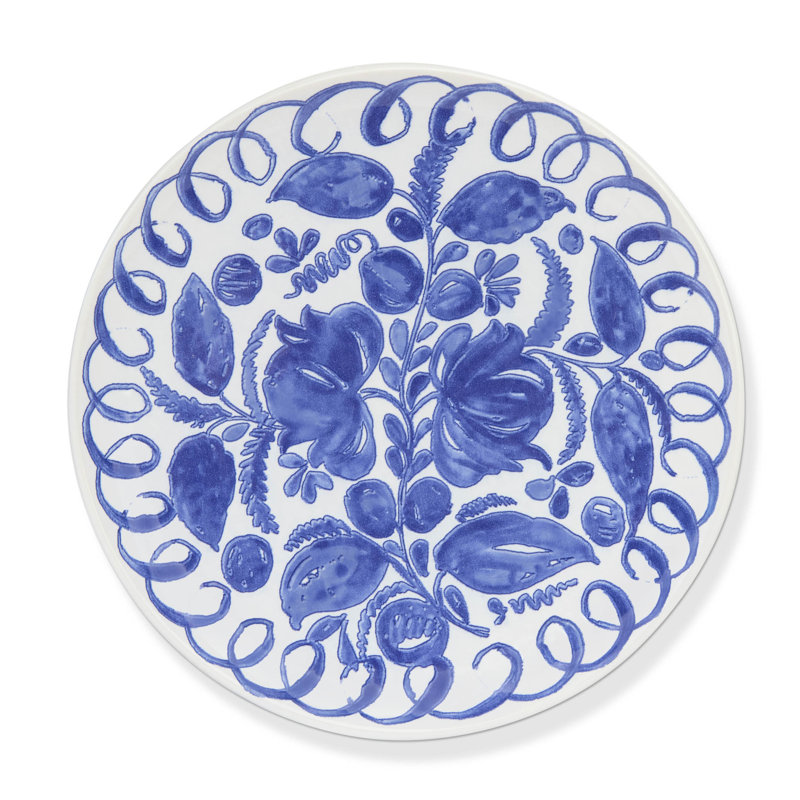 Amalfi Dinner Plate - 10.6", White/Blue