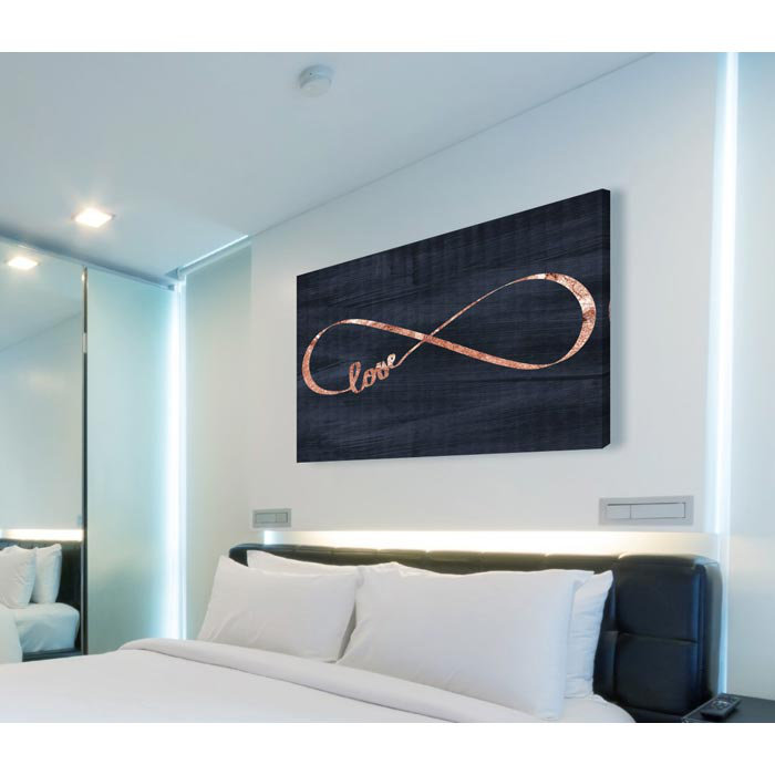 Infinite Love - art textuel sur toile, H 16 po x l 24 po, Toile tendue