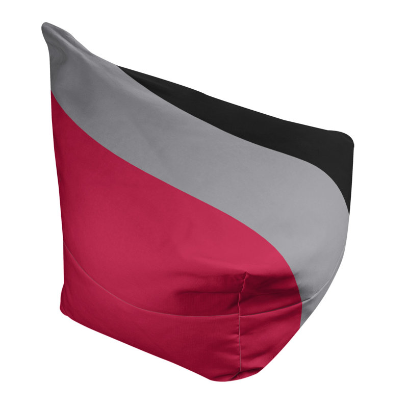 Toronto Bean Bag Chair & Lounger, 31" x 38" x 42", Red/Silver/Black