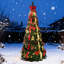 Pop-up sapin de Noël illuminé, décor des Fêtes avec des lumières blanches chaudes-453195558