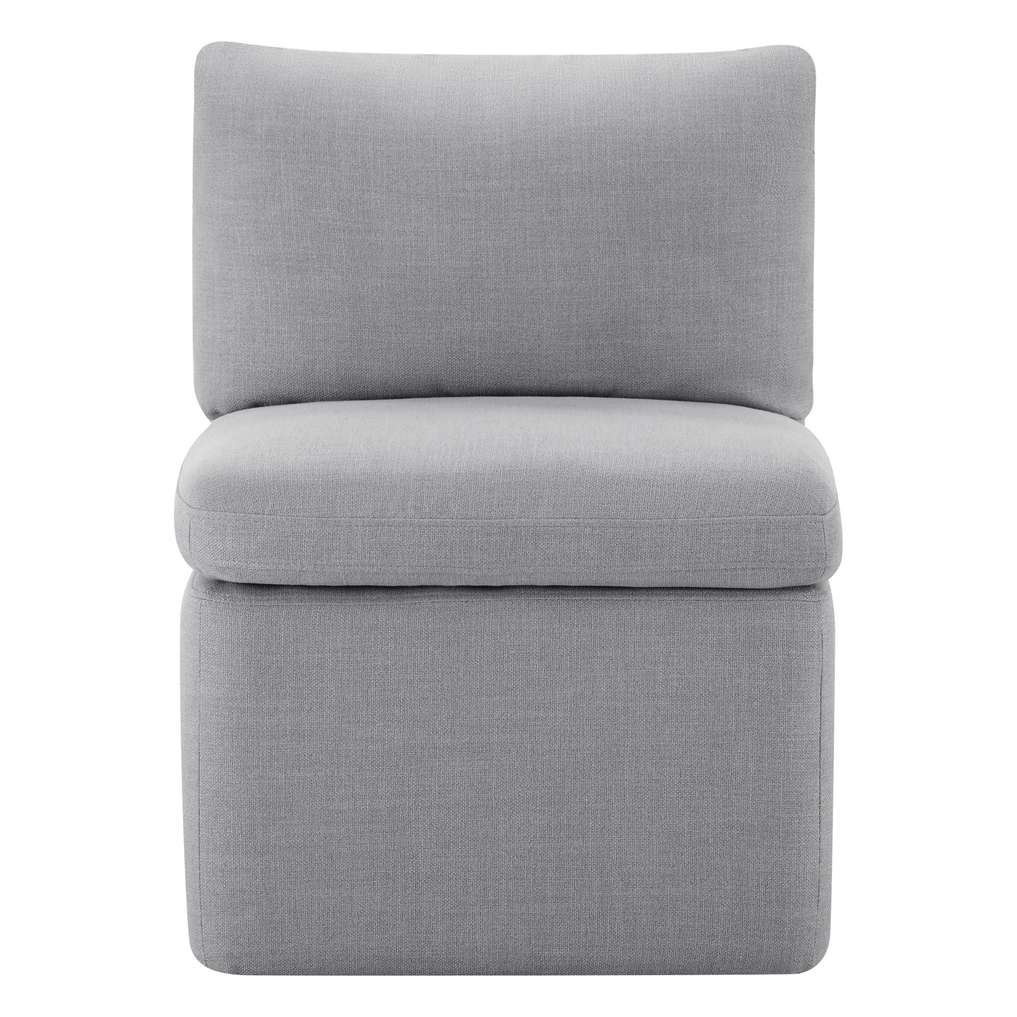 Alayaa Extra Wide Dining Chair, Effie Gray Performance Linen