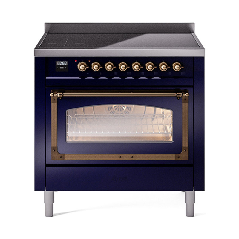 ILVE Nostalgie II Noblesse 36 po à induction, Bleu minuit / bronze