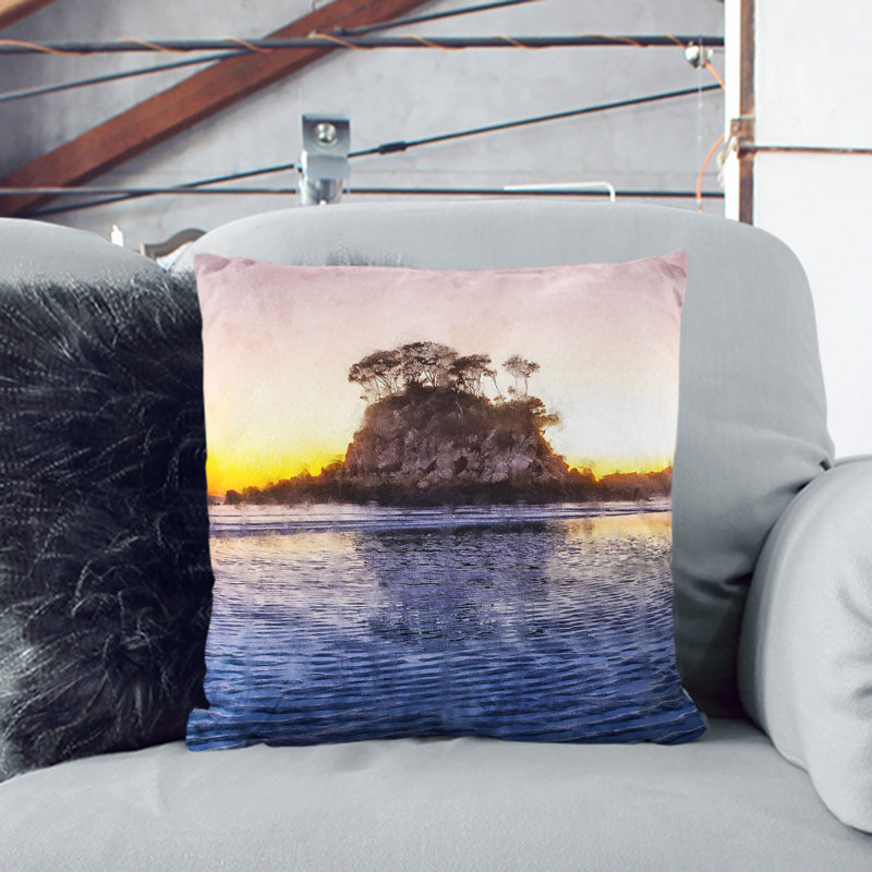 Torrent Bay in New Zealand Scatter Cushion with Filling, 40cm H x 40cm W x 15cm D, Stone