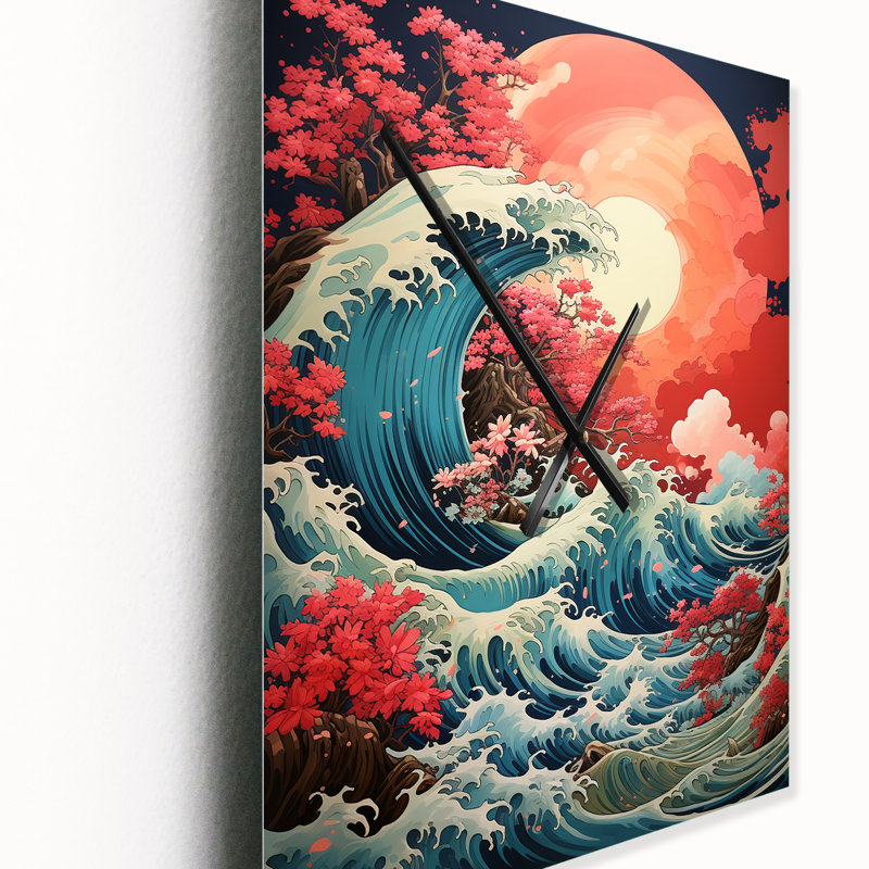 Horloge murale Dramatic Ocean Waves IV, Petit