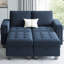 Canapé-lit modulaire en velours convertible 4 pièces avec repose-pieds Shavera-1637509634