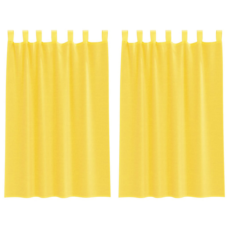 Semi Sheer Curtain, 140cm Width x 175cm Drop, Yellow