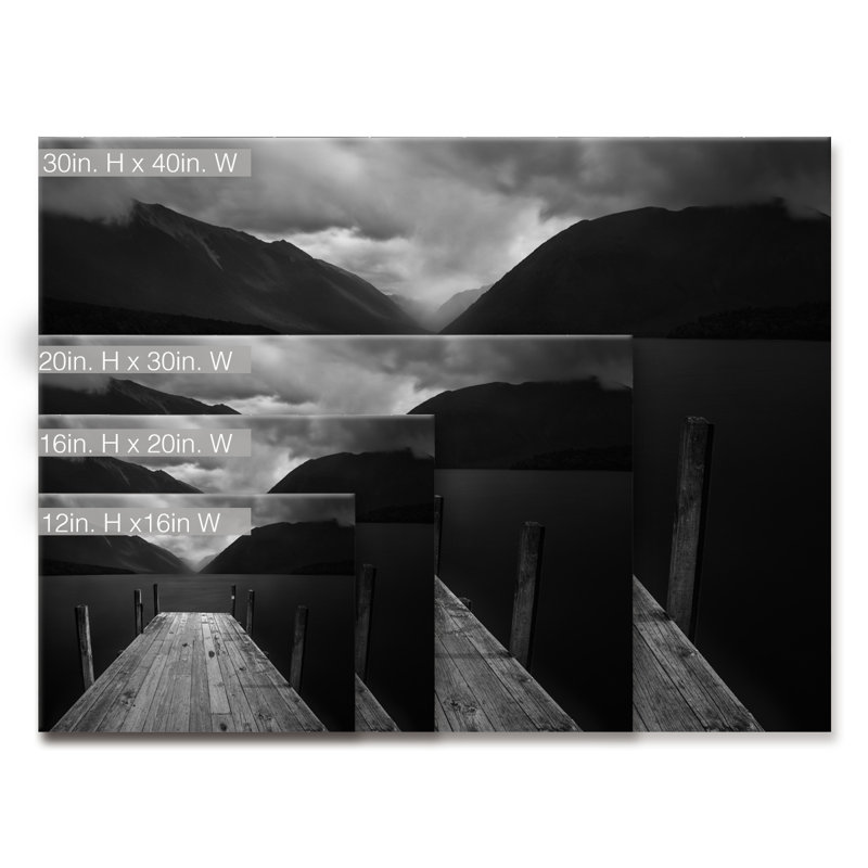 « the lake », reproduction de photo sur toile enroulée, H 16 po x l 20 po x P 1,5 po