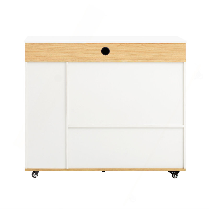 Table de salle à manger extensible avec plateau pliable extra-long, îlot de cuisine roulant avec tiroirs, prise de courant et verrou de frein, armoire de rangement pour la cuisine et la salle à manger